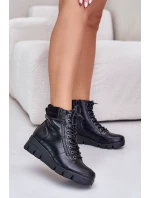 Lehké Zateplené Dámské Boty Na Platformě A Klínu Černé Savindria Lehké Zateplené Dámské Boty Na Platformě A Klínu Černé Savindria