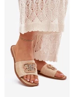 Ploché Dámské Klapky S Ozdobným Béžové model 21699564 - Boto Ploché Dámské Klapky S Ozdobným Béžové model 21699564 - Boto