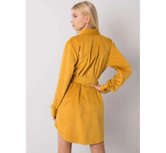 Šaty DHJ SK 10333.12P tmavě žlutá