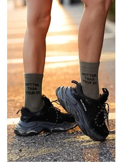 Dámské Ponožky S Nápisem Hotter Than Your Ex Olivové