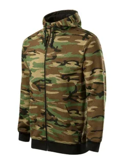 Camo Zipper mikina pánská camouflage brown