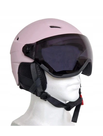 Dámská lyžařská helma s vestavěnými brýlemi 4FWAW23AHELF032-56S Světle růžová - 4F Dámská lyžařská helma s vestavěnými brýlemi 4FWAW23AHELF032-56S Světle růžová - 4F