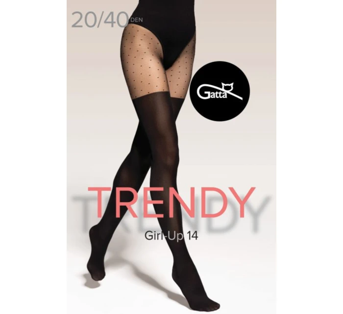 GIRL-UP -14 Vzorované punčochové kalhoty...