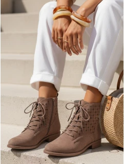 Dámské hnědé ažurové boty FashionStreet ZY1347