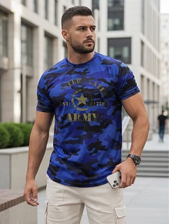 Tshirt męski z nadrukiem moro niebieski model 22223091 - FashionStreet