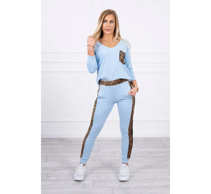 Sada s leopardím potiskem modré barvy Sada s leopardím potiskem modré barvy