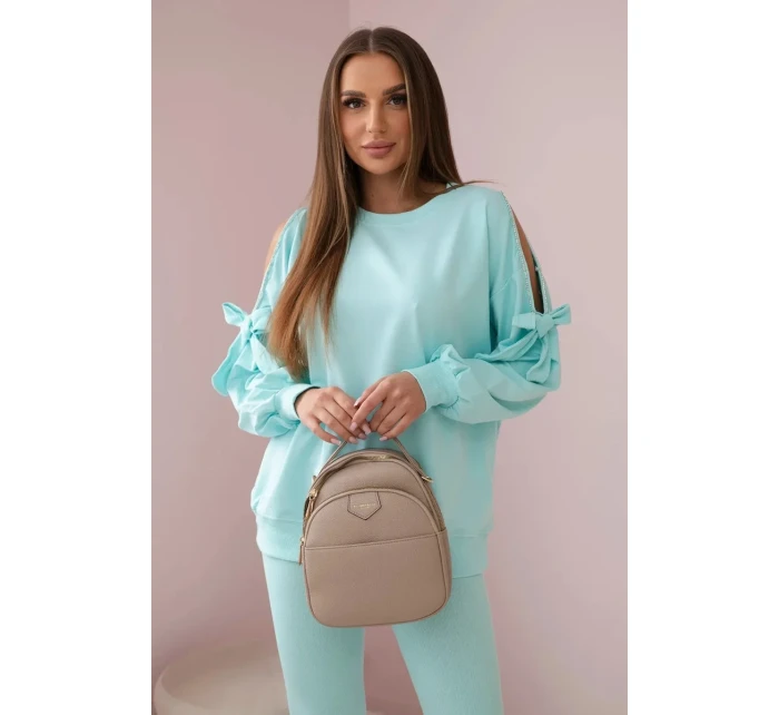 Sada mikiny s mašlí na rukávech a model 19747416 mincovna - K-Fashion