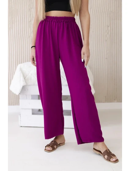 Kalhoty se širokými nohavicemi švestka Kalhoty se širokými nohavicemi švestka