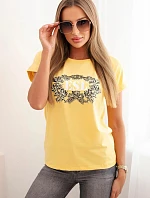 Dámská bavlněná halenka s ozdobným potiskem ESL žlutá