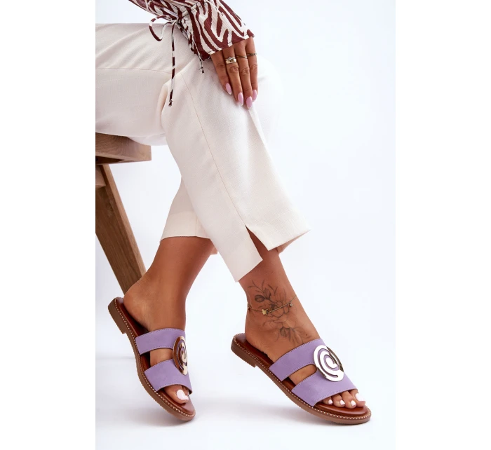 Módní Pantofle S Ozdobou Fialové Deep model 21627923 - Boto Módní Pantofle S Ozdobou Fialové Deep model 21627923 - Boto