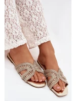 Dámské ploché zlaté pantofle model 22031979 - Boto