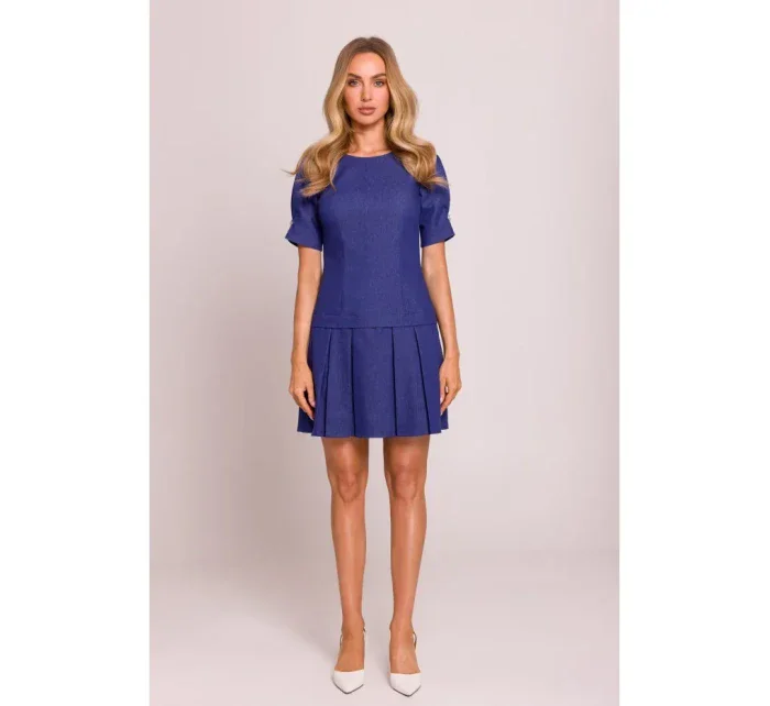 model 20970485 Džínové šaty se záhyby modré - Moe model 20970485 Džínové šaty se záhyby modré - Moe