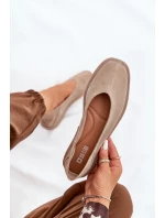 Dámské semišové baleríny Big Star – béžové