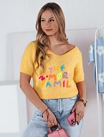 Dámský svetr FATEL žlutý FashionStreet MY2318