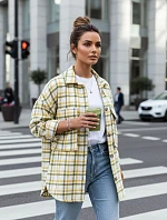 Dámská kostkovaná zelenožlutá košile FashionStreet DY0481