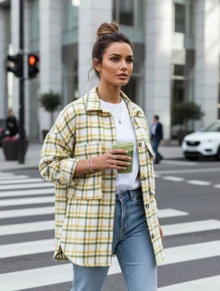 Dámská kostkovaná zelenožlutá košile FashionStreet DY0481