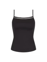 Dámské tílko GO Ribbed Spaghetti Top - BLACK - černé 0004 - SLOGGI