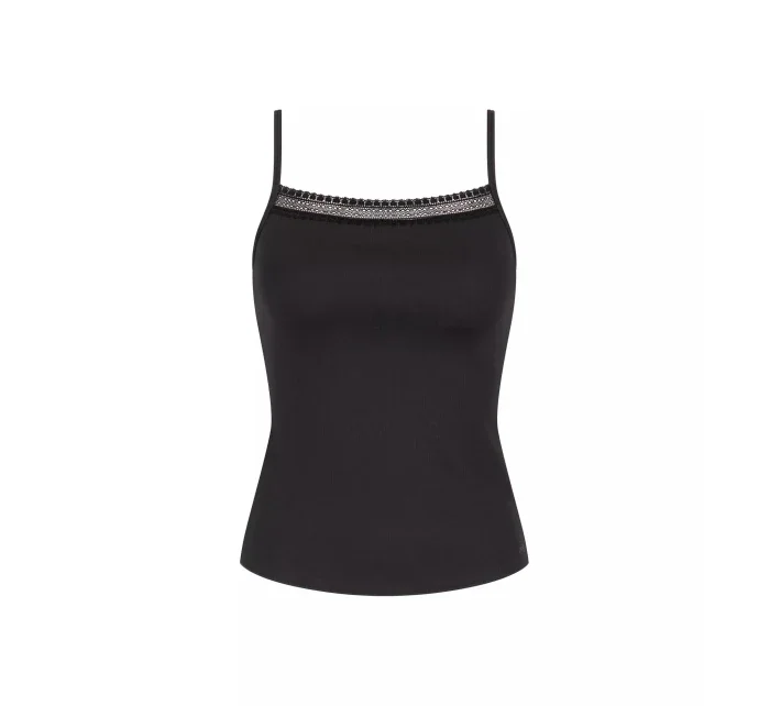 Dámské tílko GO Ribbed Spaghetti Top - BLACK - černé 0004 - SLOGGI