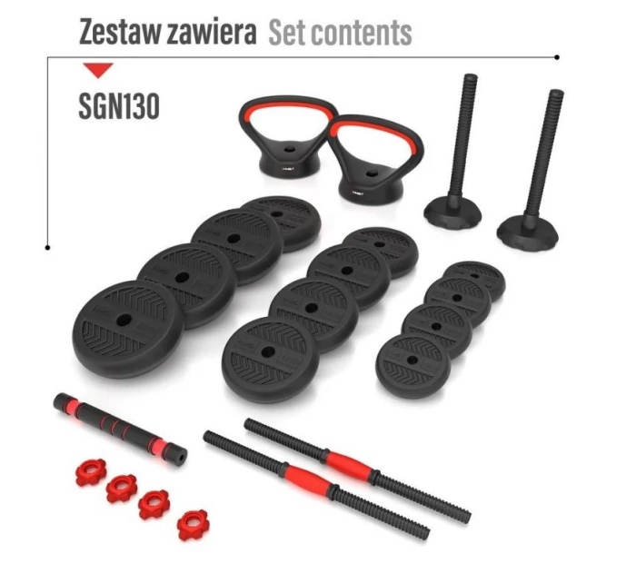 HMS SGN130 sada závaží 6v1 (činka, činky a kettlebell) 30 kg HMS SGN130 sada závaží 6v1 (činka, činky a kettlebell) 30 kg