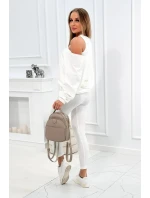 model 18754145 set halenka + top + legíny ecru - K-Fashion model 18754145 set halenka + top + legíny ecru - K-Fashion