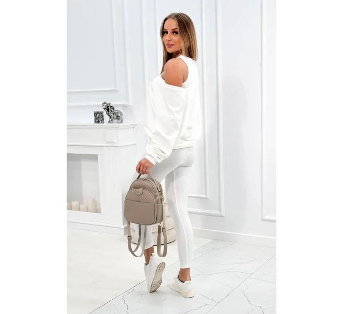 model 18754145 set halenka + top + legíny ecru - K-Fashion model 18754145 set halenka + top + legíny ecru - K-Fashion
