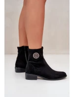 Dámské kotníčkové boty na ploché podrážce se zipem béžové Loratie