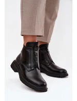 Zateplené dámské boty na zip s ozdobným detailem Černé model 21708398 - Boto Zateplené dámské boty na zip s ozdobným detailem Černé model 21708398 - Boto