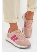 Dámské tenisky z přírodního semiše růžové model 22013945 - EVENTO