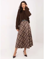 Spódnica MI SD model 21793740 ciemny brązowy - FPrice Spódnica MI SD model 21793740 ciemny brązowy - FPrice