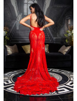 Soo open back lace Red Dress model 19615628 - Style fashion