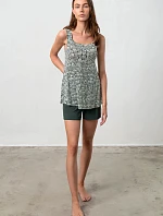 Dámské pyžamo Magda 18142 Tmavě zelená vzor - Vamp