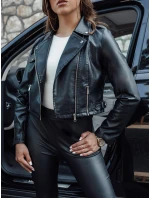 Dámská kožená bunda krátká přechodná ramones BARBADOS černá FashionStreet TY4549
