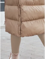 Dámská prošívaná zimní bunda s kožešinou béžová Dstreet model 21980616 - FashionStreet