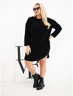 Dámské šaty Plus Size manšestrové s volným střihem černá Dámské šaty Plus Size manšestrové s volným střihem černá