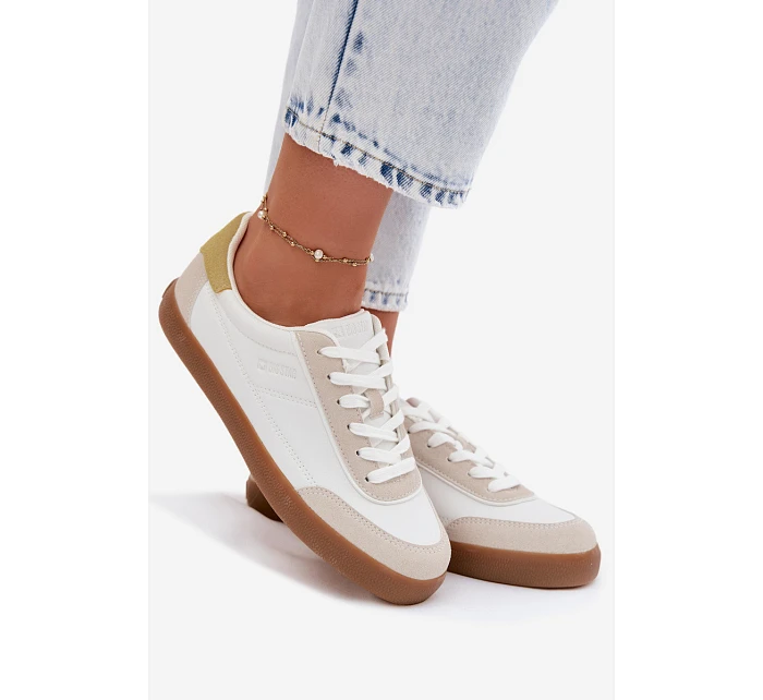 Dámské tenisky z eko kůže Big Star model 22069390 bílé - Big Star Shoes Dámské tenisky z eko kůže Big Star model 22069390 bílé - Big Star Shoes