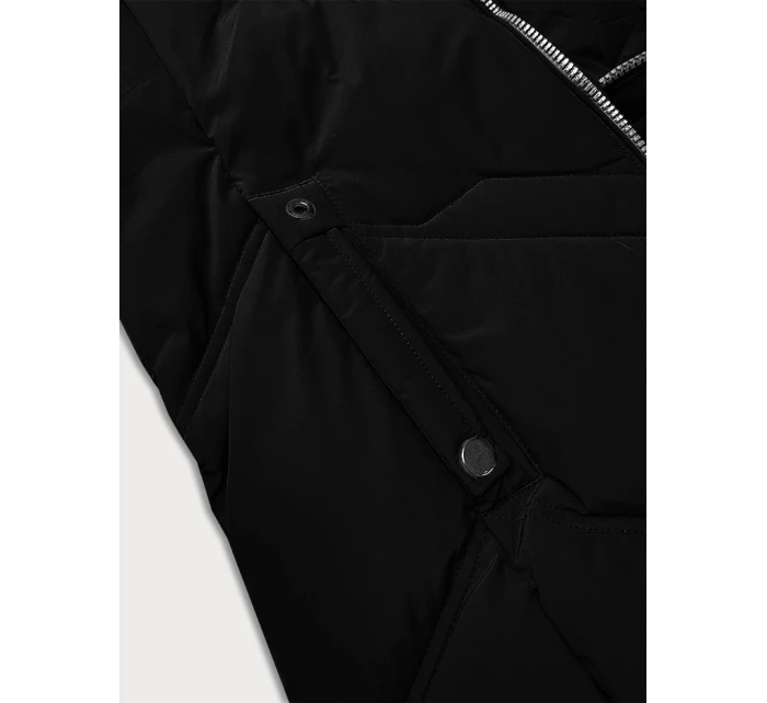 Černá dámská zimní plus size bunda s kapucí model 21248343 - S'WEST