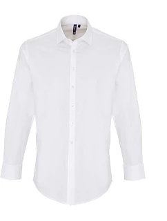 PR 244 Popelínová elastická košile s dl. rukávem model 22477569 white - Premier