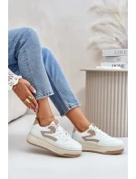 Dámské kožené sportovní boty na masivní platformě béžové model 21671302 - Boto Dámské kožené sportovní boty na masivní platformě béžové model 21671302 - Boto