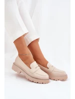 Dámské Mokasíny Eko Kožené S Béžové model 21690528 - Boto