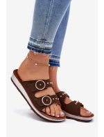 Pohodlné dámské pantofle model 21697973 hnědé - Inblu