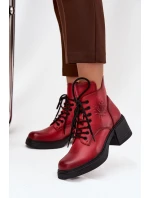 Dámské kožené kotníkové boty na klínku s vyhříváním Vinceza 39950 červené