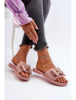 Dámské pantofle s mašlí, růžová Arsicada