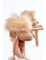 Dětské Kotníkové Boty Sněhule S Kožešinou Béžove Ariana Dětské Kotníkové Boty Sněhule S Kožešinou Béžove Ariana