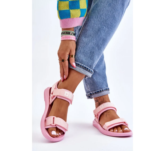 Dámské Sportovní Sandály Big Star model 21609181 Růžové - Big Star Shoes Dámské Sportovní Sandály Big Star model 21609181 Růžové - Big Star Shoes