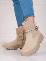 Trendy hnědé kotníčkové boty dámské na plochém podpatku Trendy hnědé kotníčkové boty dámské na plochém podpatku