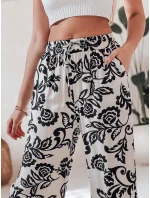 Dámské květinové kalhoty s širokými nohavicemi black Dstreet model 21987403 - FashionStreet