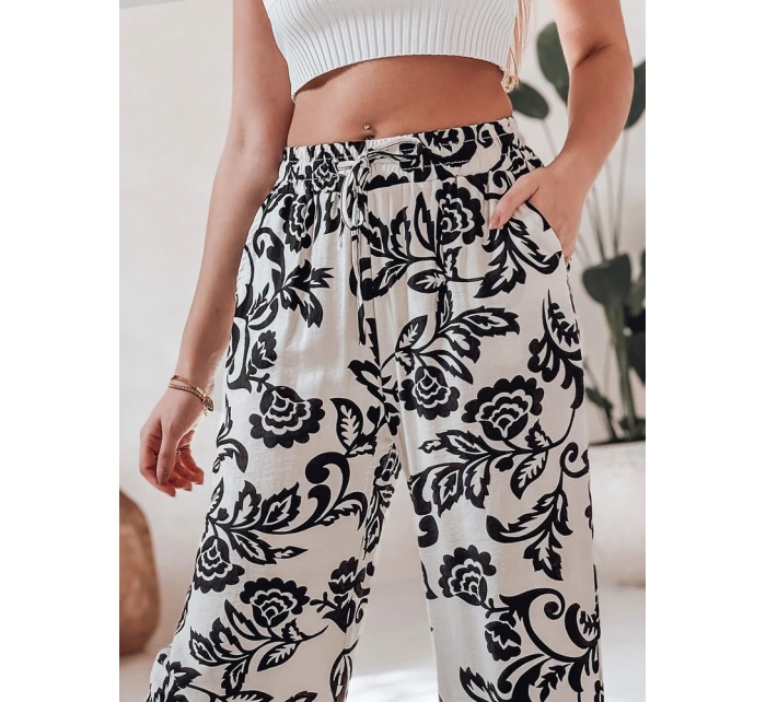 Dámské květinové kalhoty s širokými nohavicemi black Dstreet model 21987403 - FashionStreet