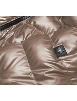 Prošívaná bunda v kakaové barvě pro přechodné období (BR9790-12)