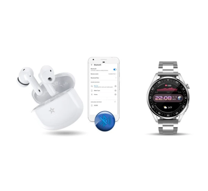 Bezdrátová sluchátka GIEWONT RealSound PRO ANC ENC GWS800-2 White