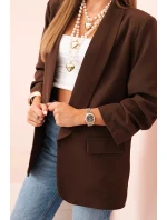 Elegantní sako s klopami hnědé Elegantní sako s klopami hnědé